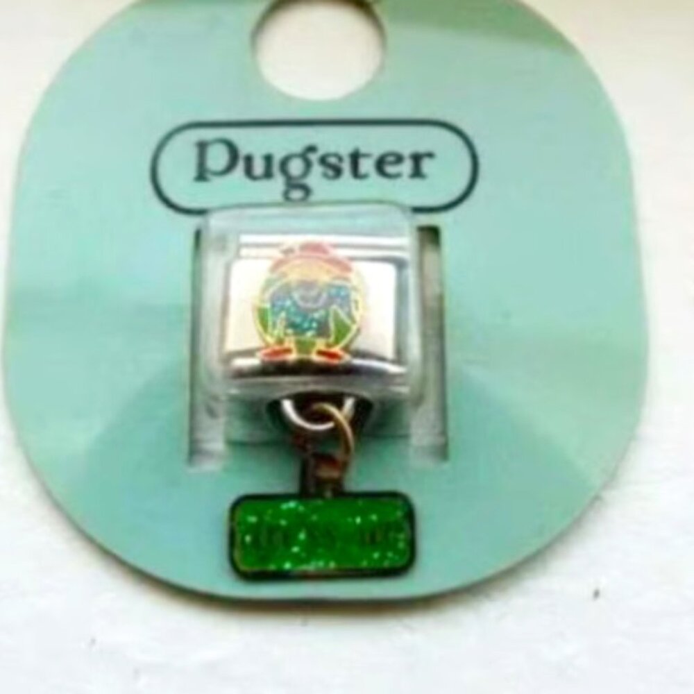 Pugster Dress Up dangle enamel 9mm stainless steel Italian charm bracelet link